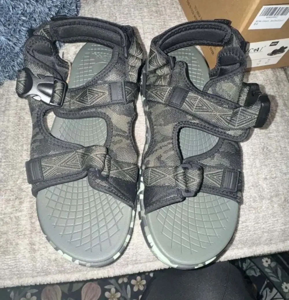 ONCAI Men's Hiking Sandals, Camo Green, Size 13
